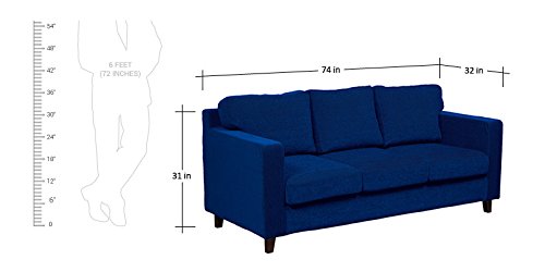 Ribery Fabric Sofa 3Seater (Blue)